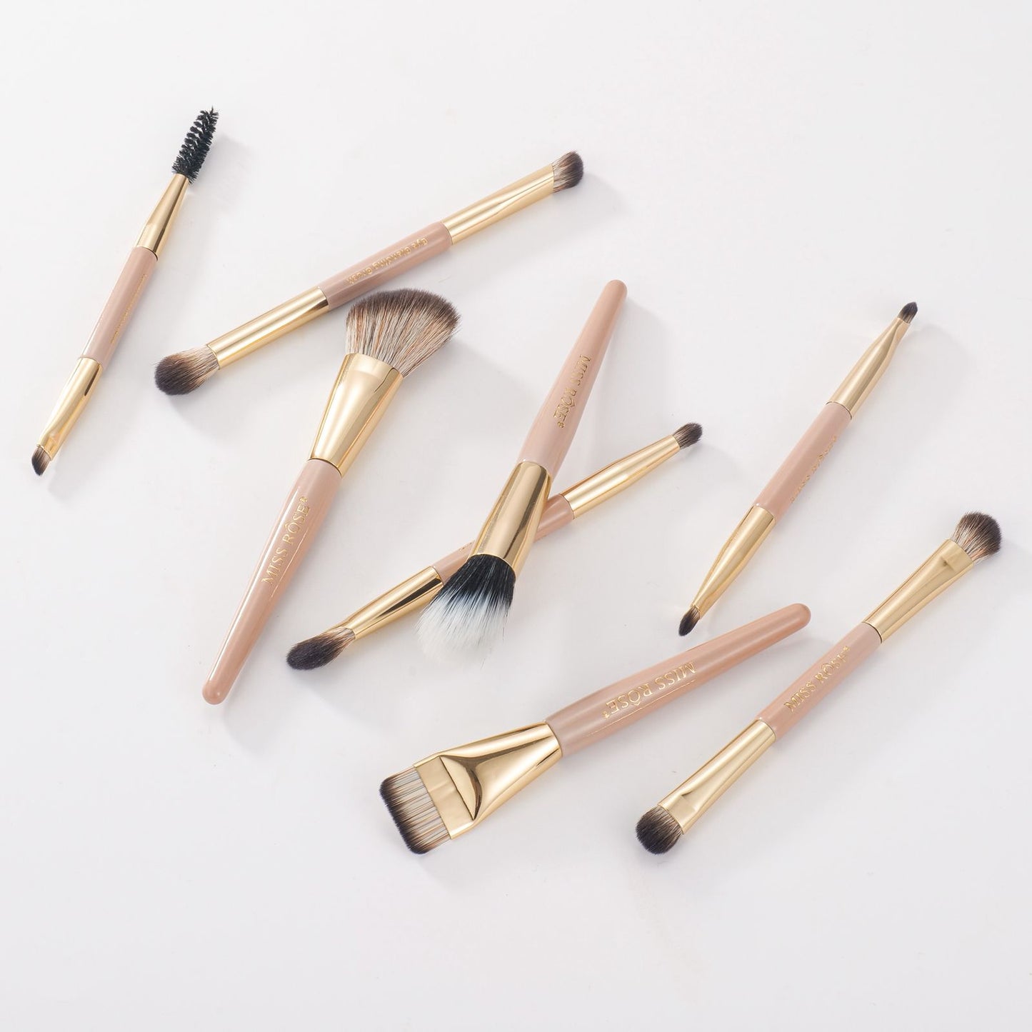 Miss Rose 8 Pcs Makeup Brush Set – Soft Bristles Face & Eye Brush Kit JZCosmetics.com