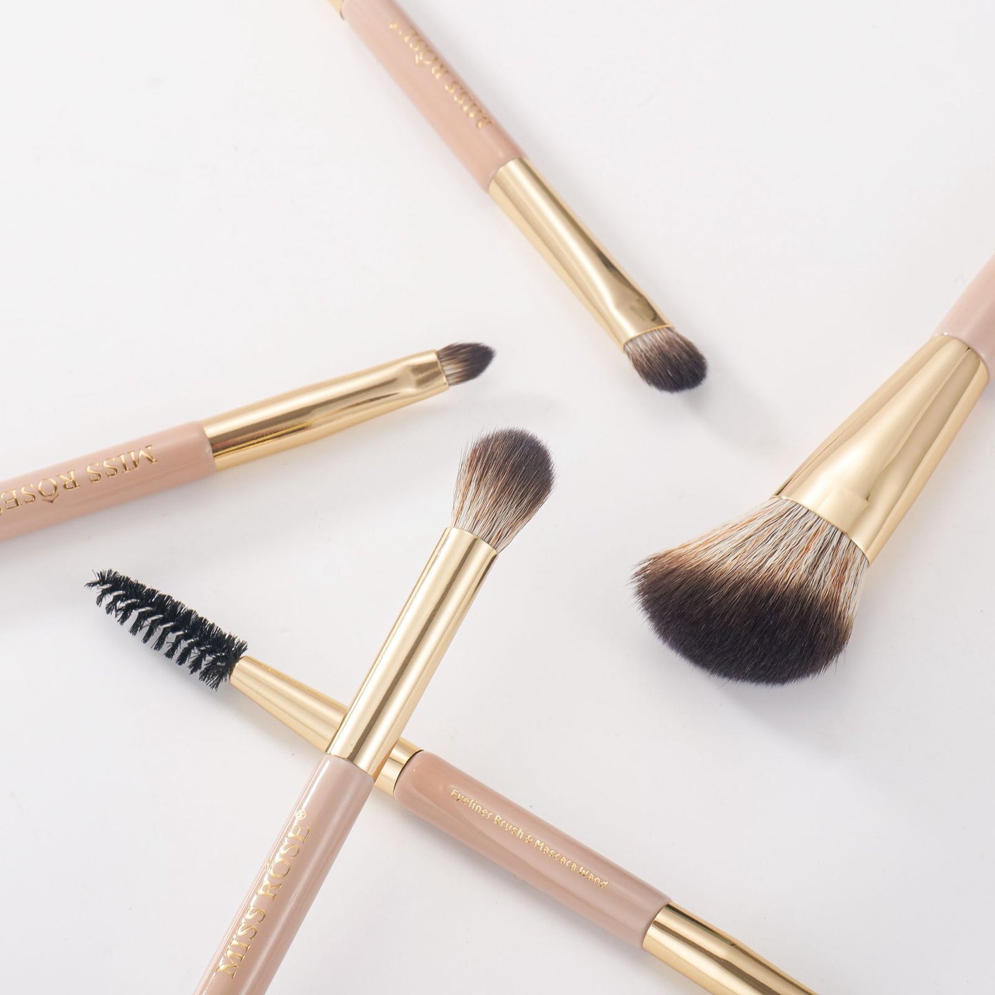 Miss Rose 8 Pcs Makeup Brush Set – Soft Bristles Face & Eye Brush Kit JZCosmetics.com