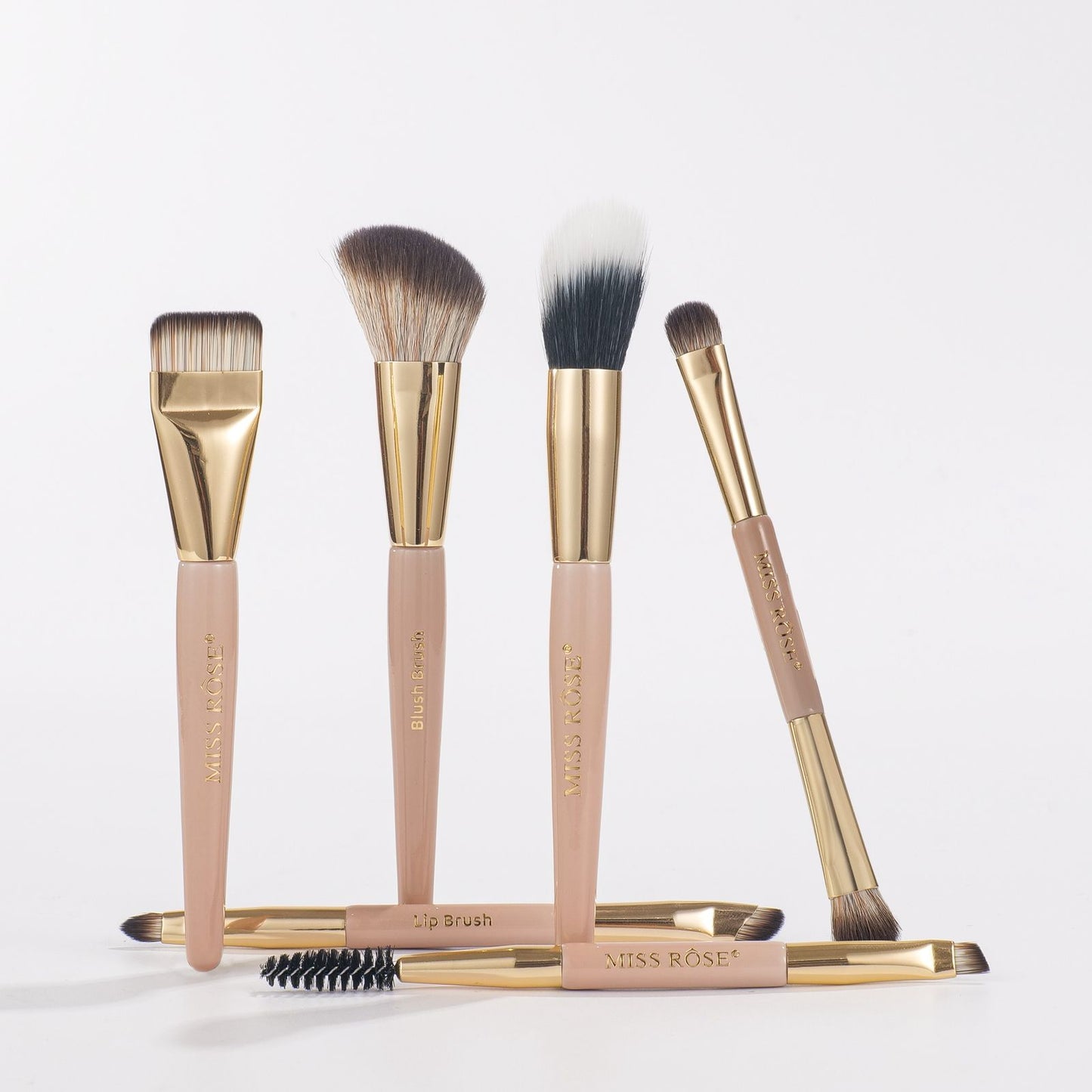 Miss Rose 8 Pcs Makeup Brush Set – Soft Bristles Face & Eye Brush Kit JZCosmetics.com