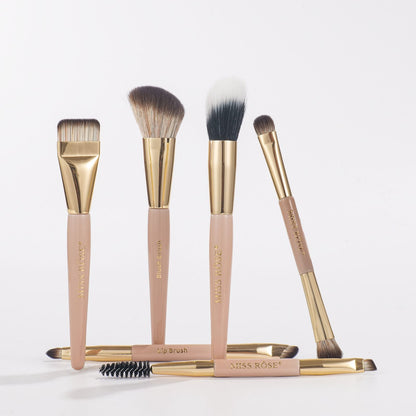 Miss Rose 8 Pcs Makeup Brush Set – Soft Bristles Face & Eye Brush Kit JZCosmetics.com