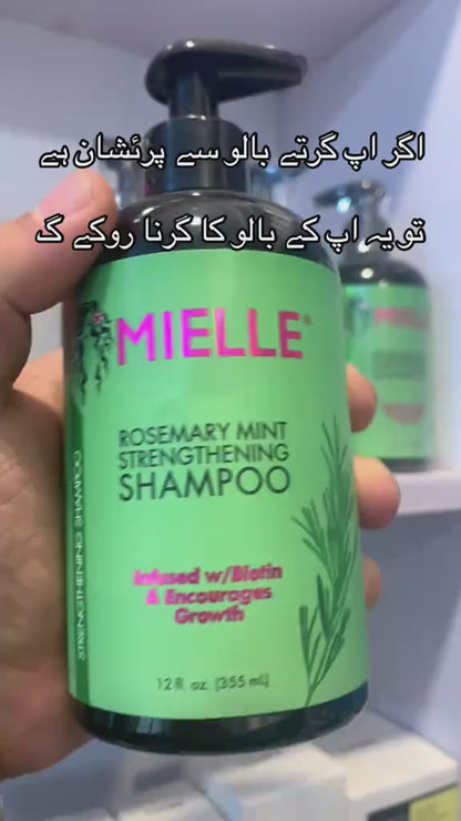 Mielle Rosemary Mint Strengthening Shampoo 355ml – Nourishing Hair Growth & Breakage Control Formula