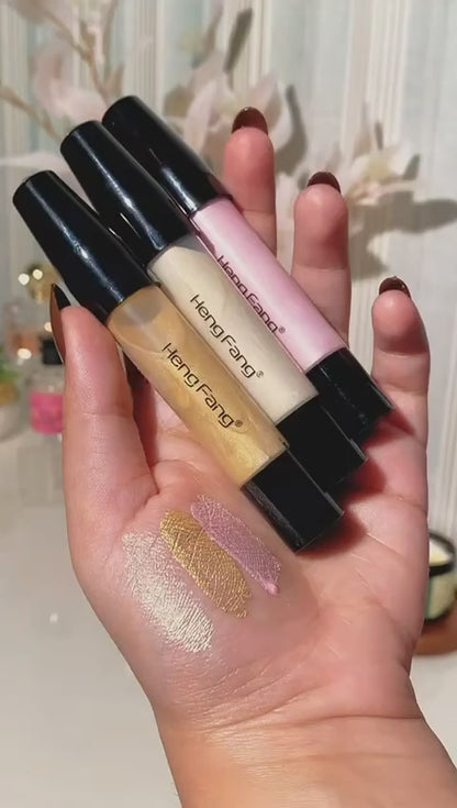 Heng Fang 3 Pcs Holographic Highlighter Set | Multi-Shade Glow Kit | Ultra-Shiny, Smooth & Long-Lasting Illuminators