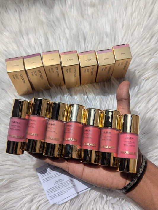 Hourglass Unreal Liquid Blush 7pcs Set | Lightweight Liquid Formula | Natural Flush & Dewy Finish | Long-Lasting & Blendable | Made in Korea