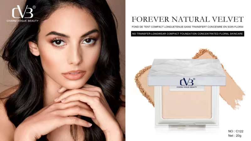 CVB Forever Natural Velvet Compact 20g (Shade C122) – Long-Lasting Fond De Teint Powder | Smooth Matte Finish | Oil-Control & Lightweight Formula