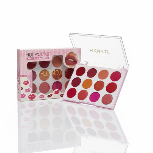 Huda Moji 12 Colors Lip Cream Palette – Long-Lasting, Smooth & Vibrant Matte Lip Colors | Makeup Collection
