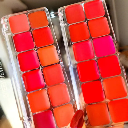 Love Queen 12-Color Lip Palette | Creamy Long-Lasting Lip Colors | Smooth, Blendable & Multi-Use Lip Palette