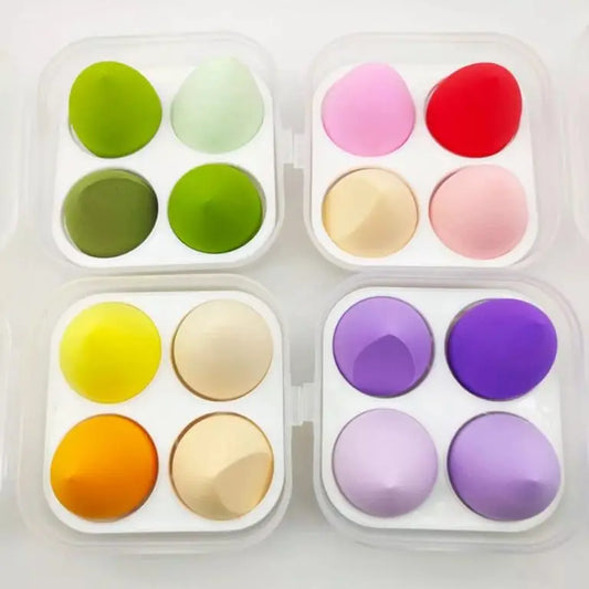 4PCS Makeup Sponges with Storage Case | Soft Beauty Blenders for Foundation, Concealer & Powder | Multicolor | Reusable & Easy to Clean