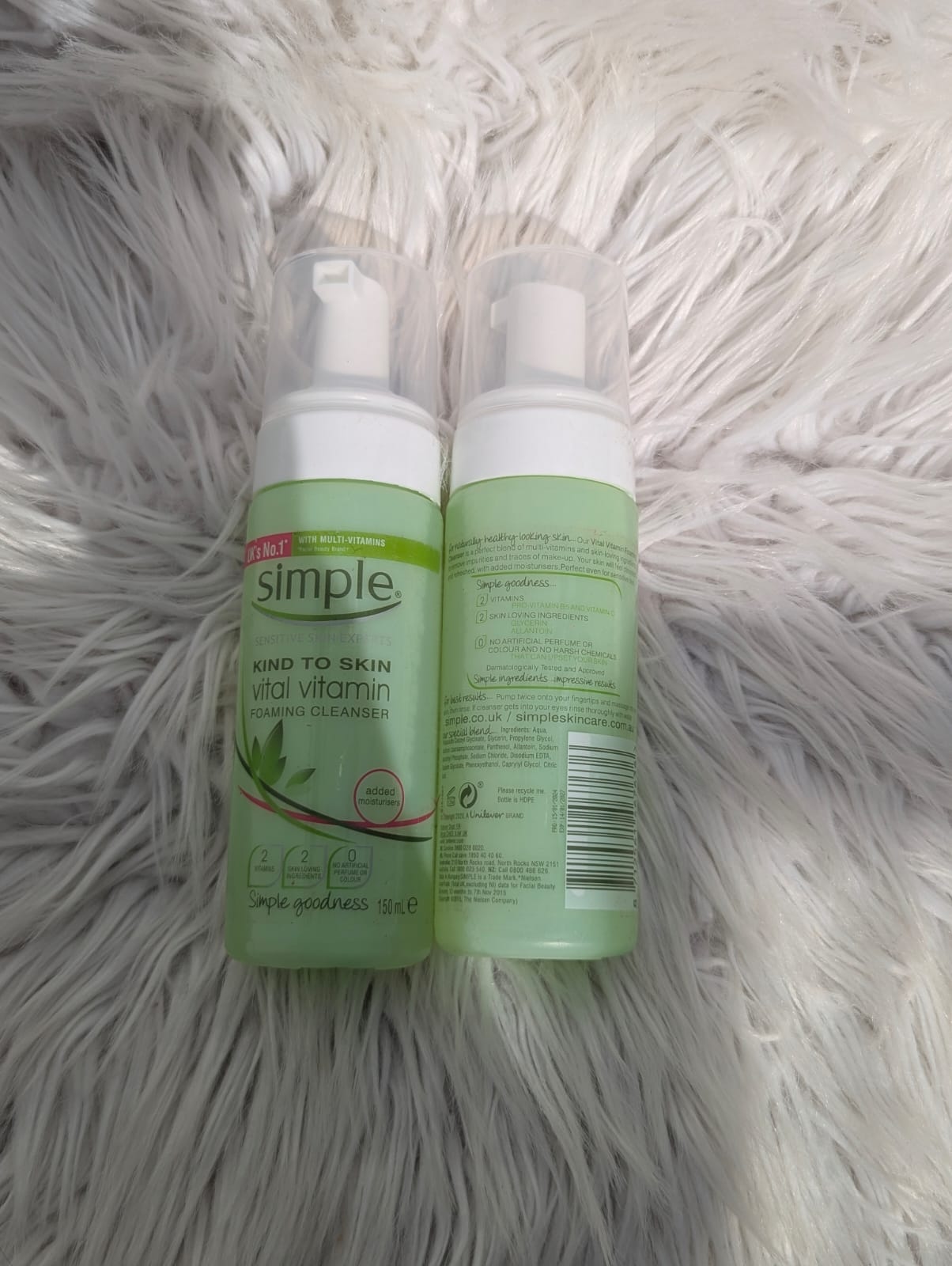 Simple Vital Vitamin Foaming Cleanser 150ml | Gentle Daily Face Wash for All Skin Types JZ Cosmetics