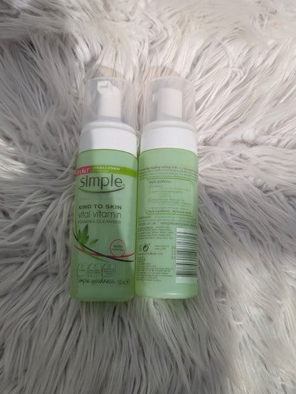 Simple Vital Vitamin Foaming Cleanser 150ml | Gentle Daily Face Wash for All Skin Types JZ Cosmetics