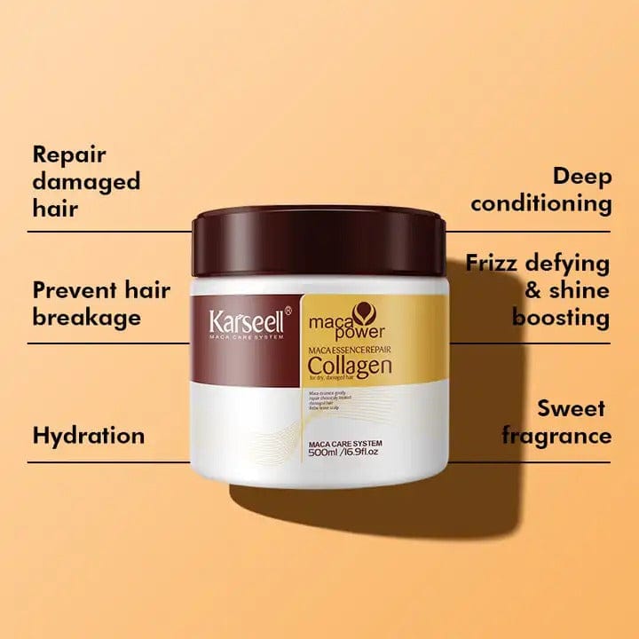 Karseell Collagen Hair Mask 500ml | Deep Repair & Damage Treatment | Smooth, Shiny & Frizz-Free Hair | Professional Salon-Quality Mask – Made in Italy JZCosmetics.com