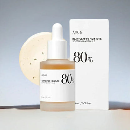 ANUA Heartleaf 80% Moisture Soothing Ampoule | Calming & Hydrating | Redness Relief | Lightweight Daily Skin Soother | 30ml | Made in Korea JZCosmetics.com