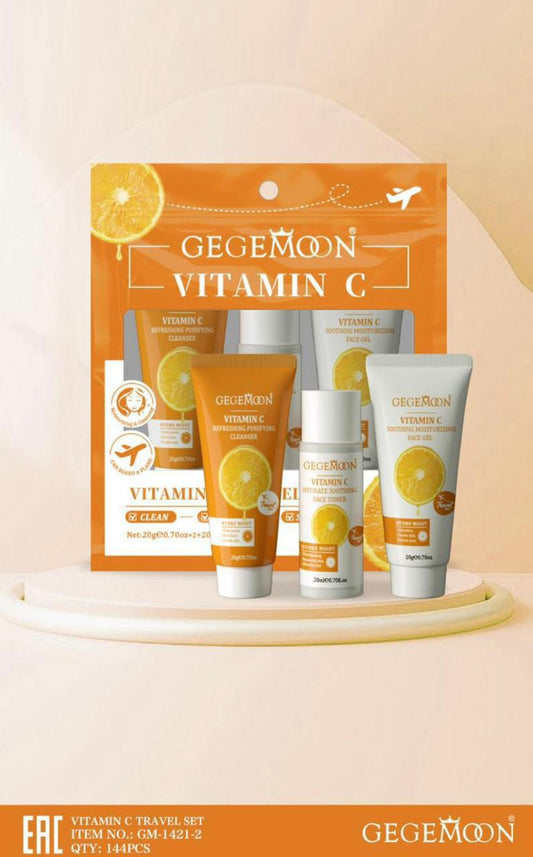 Gege Moon Skin Care Travel Set – 5pcs Whitening, Brightening & Hydrating Mini Skincare Kit