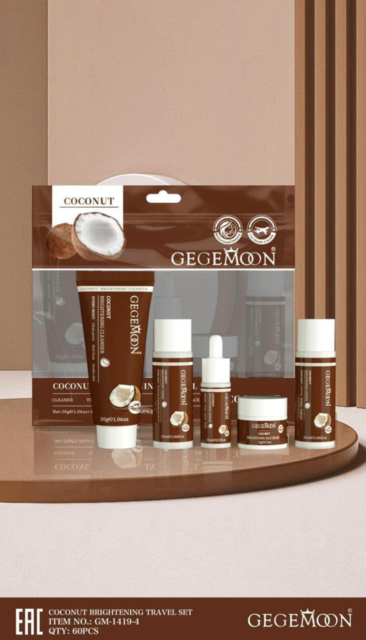 Gege Moon 5pcs Skin Care Travel Kit – Whitening, Brightening & Hydrating Mini Skincare Set