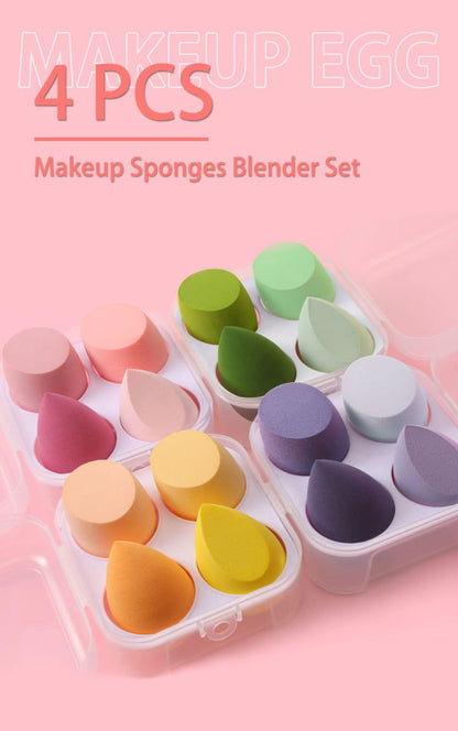 4PCS Makeup Sponges with Storage Case | Soft Beauty Blenders for Foundation, Concealer & Powder | Multicolor | Reusable & Easy to Clean
