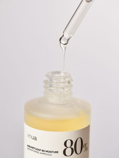 ANUA Heartleaf 80% Moisture Soothing Ampoule | Calming & Hydrating | Redness Relief | Lightweight Daily Skin Soother | 30ml | Made in Korea JZCosmetics.com