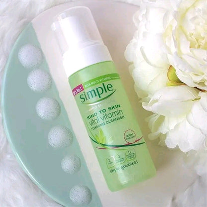 Simple Vital Vitamin Foaming Cleanser 150ml | Gentle Daily Face Wash for All Skin Types JZ Cosmetics