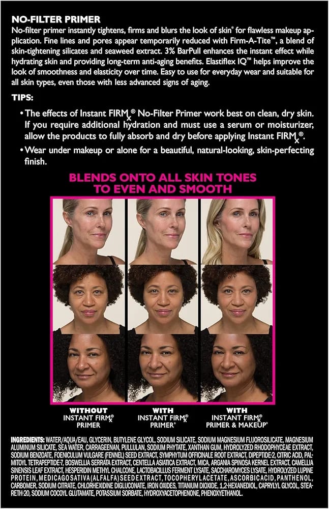 Peter Thomas Roth Instant FirmX No Filter Primer 30ml | Instant Tightening & Blurring Primer | Pore Minimizing, Anti-Aging & Long-Lasting Smooth Finish | Made in USA