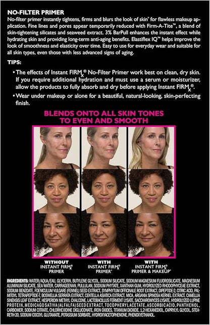 Peter Thomas Roth Instant FirmX No Filter Primer 30ml | Instant Tightening & Blurring Primer | Pore Minimizing, Anti-Aging & Long-Lasting Smooth Finish | Made in USA