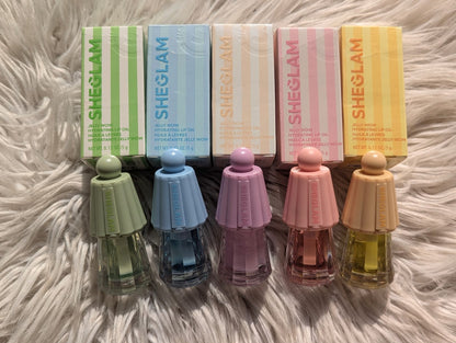 SHEGLAM Jelly Wow Hydrating Lip Oil – 5pcs Set | Ultra-Glossy Moisturizing Lip Care | Non-Sticky & Nourishing Formula JZ Cosmetics