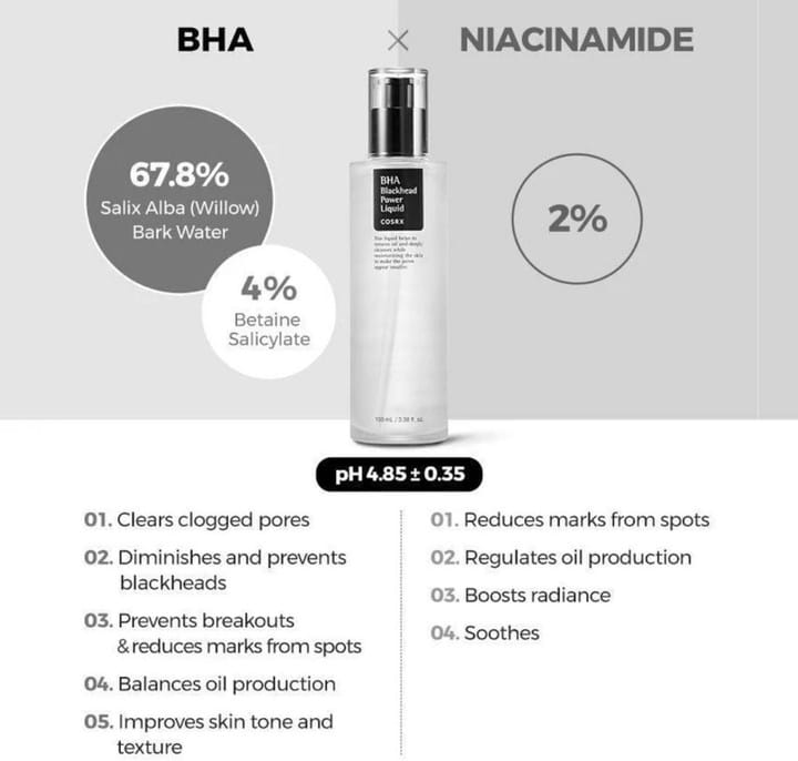 COSRX BHA Blackhead Power Liquid 100ml | 4% BHA Exfoliating Serum | Clears Blackheads, Minimizes Pores & Smooths Skin JZ Cosmetics