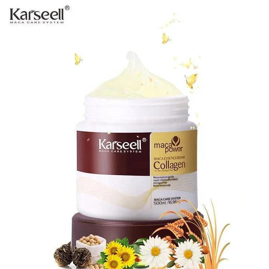 Karseell Collagen Hair Mask 500ml | Deep Repair & Damage Treatment | Smooth, Shiny & Frizz-Free Hair | Professional Salon-Quality Mask – Made in Italy JZCosmetics.com