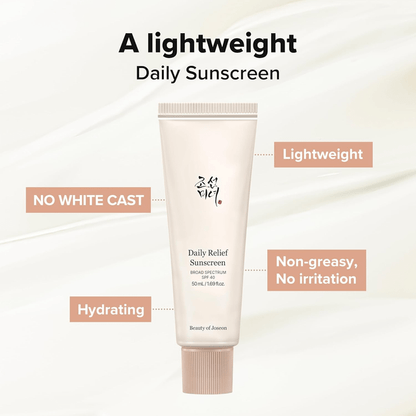 Beauty of Joseon Daily Relief Sunscreen Broad Spectrum SPF 40 50ml JZ Cosmetics