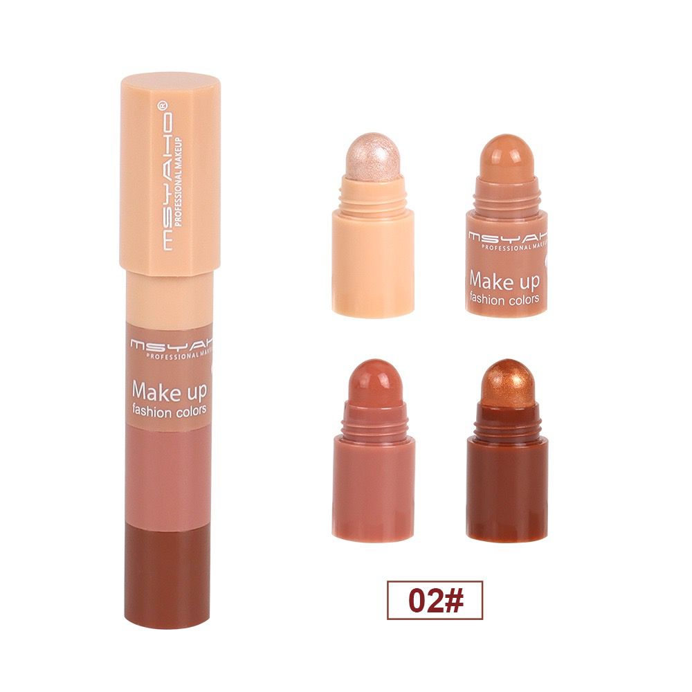 Msyaho 4in1 Highlighter & Contour Stick | Multi-Functional Contour, Blush, Highlighter & Concealer | Easy Blend Cream Formula | Face Sculpting Makeup Stick