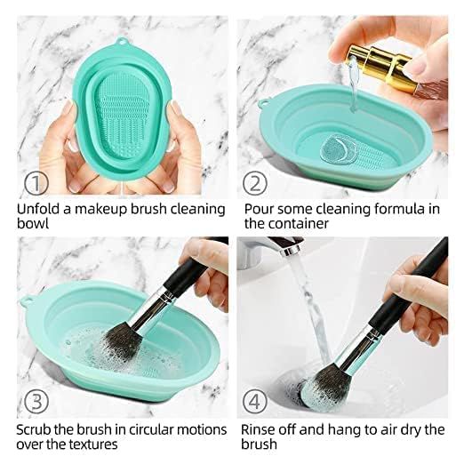 Silicone Brush Cleaning Bowl – Deep Cleansing Tool for Makeup Brushes | Flexible, Durable & Easy to Use | Quick Brush Cleaner with Textured Surface