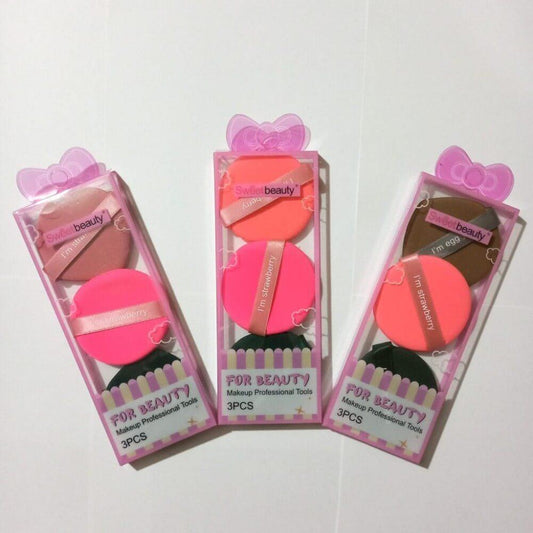 3pcs Makeup Puff Set | Soft Blending Sponge for Foundation, Concealer & Powder | Flawless Smooth Finish