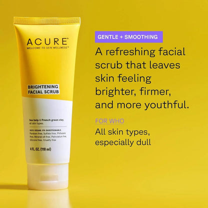 Brightening Facial Scrub 118mL | Gentle Exfoliation & Skin Renewal | Removes Dead Skin, Dirt & Oil | Smooth & Radiant Skin | Made in USA JZ Cosmetics