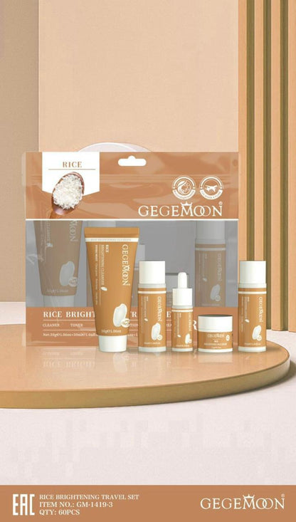 Gege Moon 5pcs Skin Care Travel Kit – Whitening, Brightening & Hydrating Mini Skincare Set