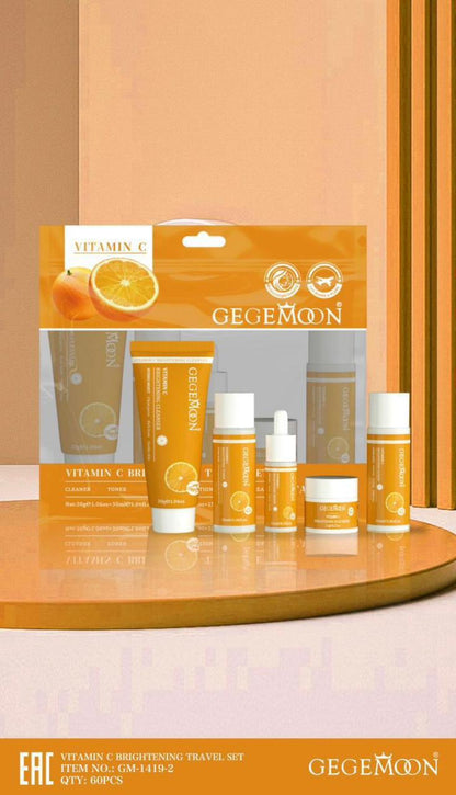 Gege Moon 5pcs Skin Care Travel Kit – Whitening, Brightening & Hydrating Mini Skincare Set