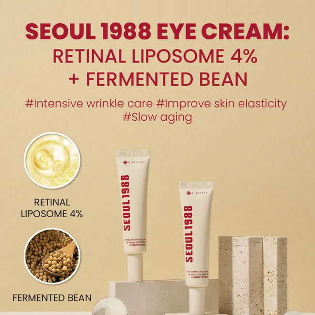 K-Secret Seoul 1988 Eye Cream 30ml | Retinal Liposome 4 + Fermented Bean JZ Cosmetics