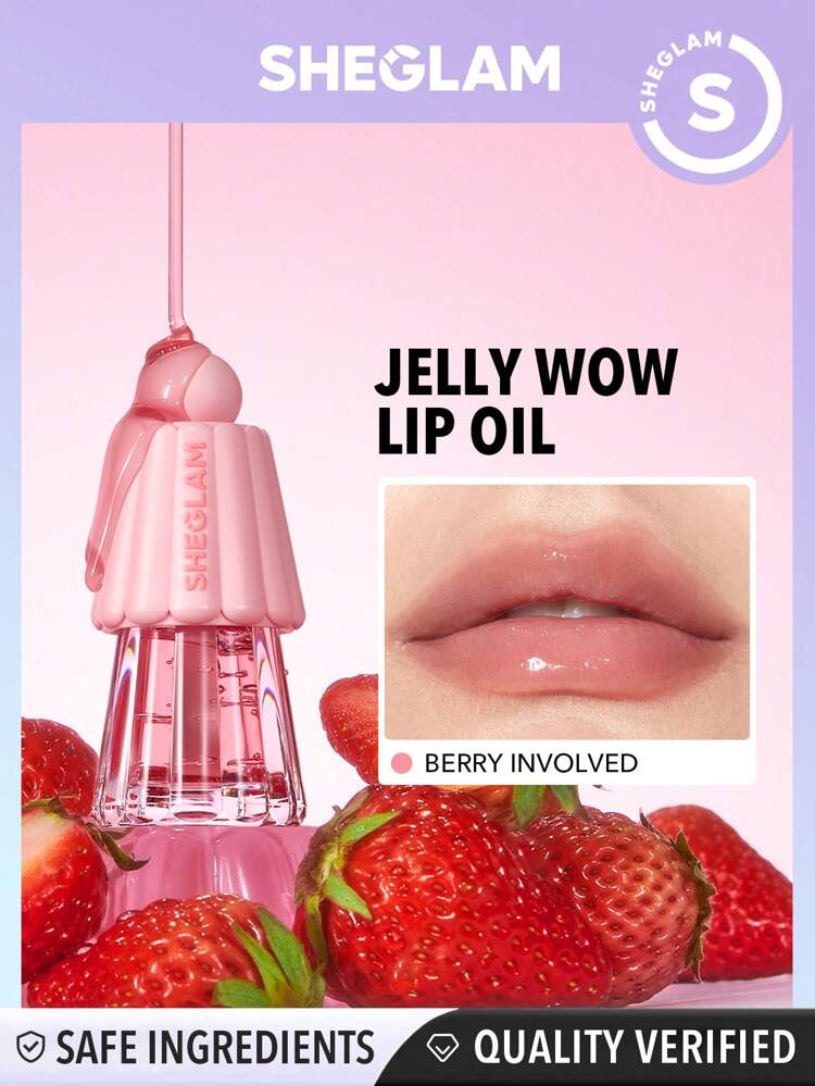SHEGLAM Jelly Wow Hydrating Lip Oil – 5pcs Set | Ultra-Glossy Moisturizing Lip Care | Non-Sticky & Nourishing Formula JZ Cosmetics