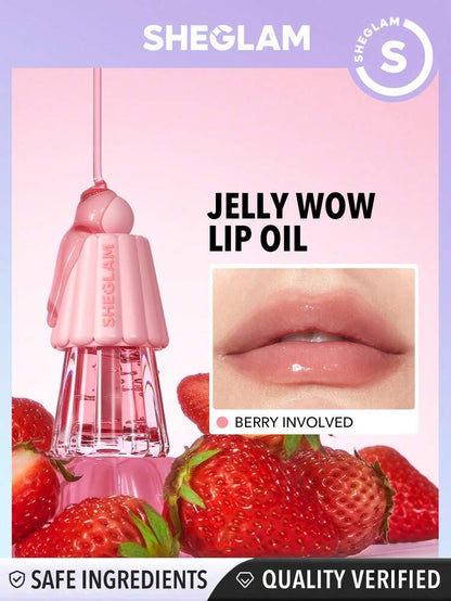 SHEGLAM Jelly Wow Hydrating Lip Oil – 5pcs Set | Ultra-Glossy Moisturizing Lip Care | Non-Sticky & Nourishing Formula JZ Cosmetics