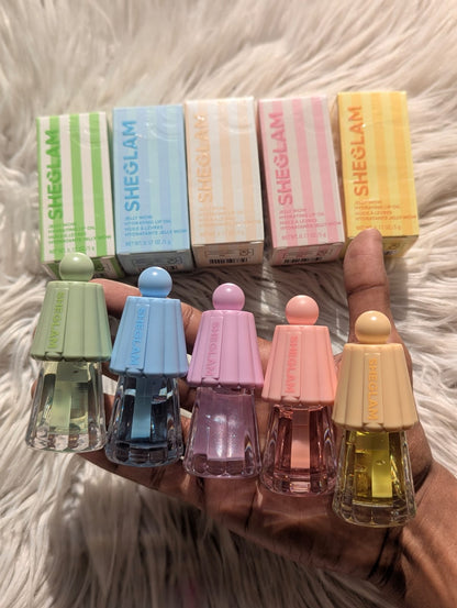 SHEGLAM Jelly Wow Hydrating Lip Oil – 5pcs Set | Ultra-Glossy Moisturizing Lip Care | Non-Sticky & Nourishing Formula JZ Cosmetics