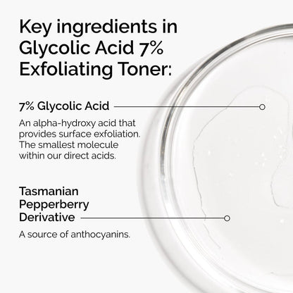 Glycolic Acid 7% Exfoliating Toning Solution 240ml | Skin Smoothing, Brightening & Radiance Boosting Toner JZ Cosmetics