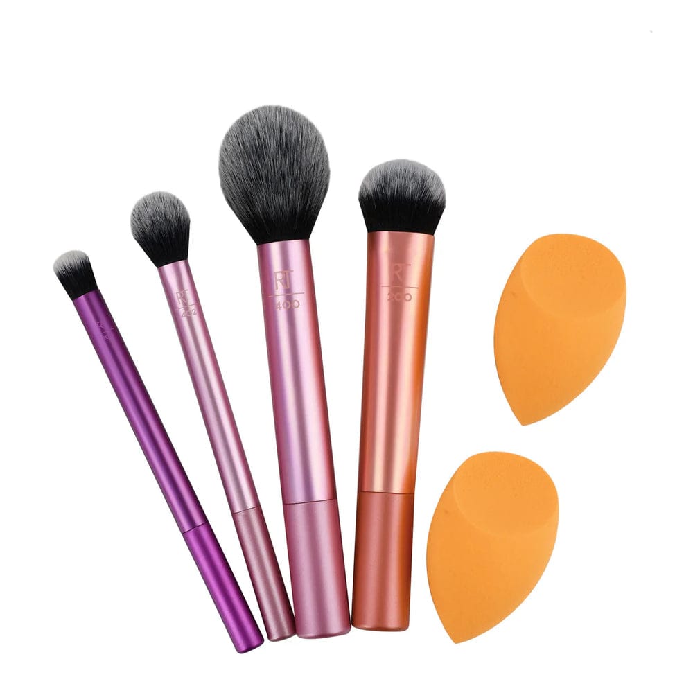 Real Techniques Everyday Essentials Makeup Brush Set with 2 Sponges JZ Cosmetics