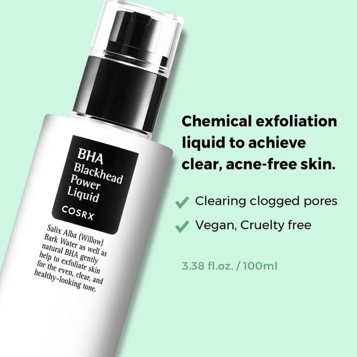 COSRX BHA Blackhead Power Liquid 100ml | 4% BHA Exfoliating Serum | Clears Blackheads, Minimizes Pores & Smooths Skin JZ Cosmetics