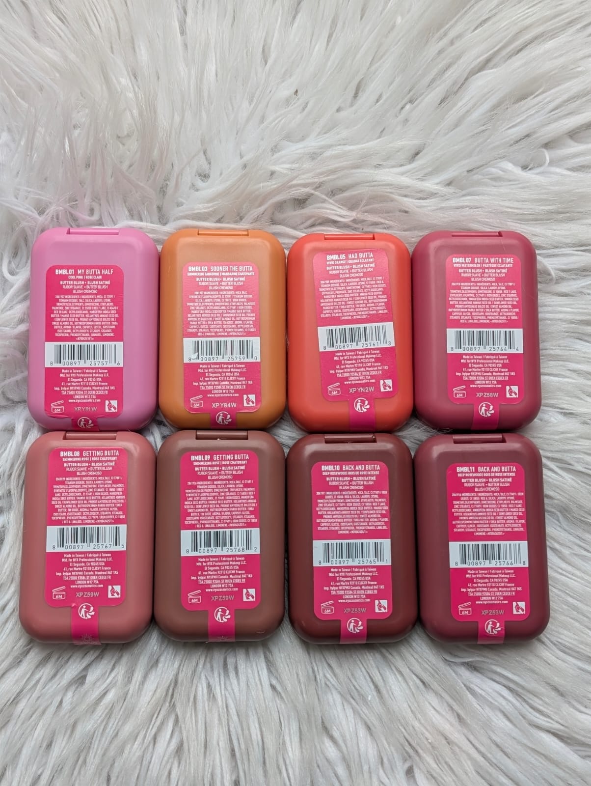 NYX Professional Makeup Buttermelt Blush 5g
Made in Taiwan 
8ps set JZ Cosmetics