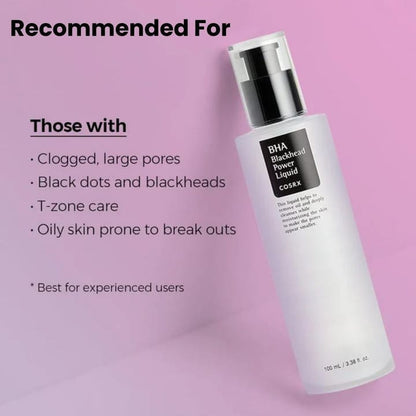 COSRX BHA Blackhead Power Liquid 100ml | 4% BHA Exfoliating Serum | Clears Blackheads, Minimizes Pores & Smooths Skin JZ Cosmetics