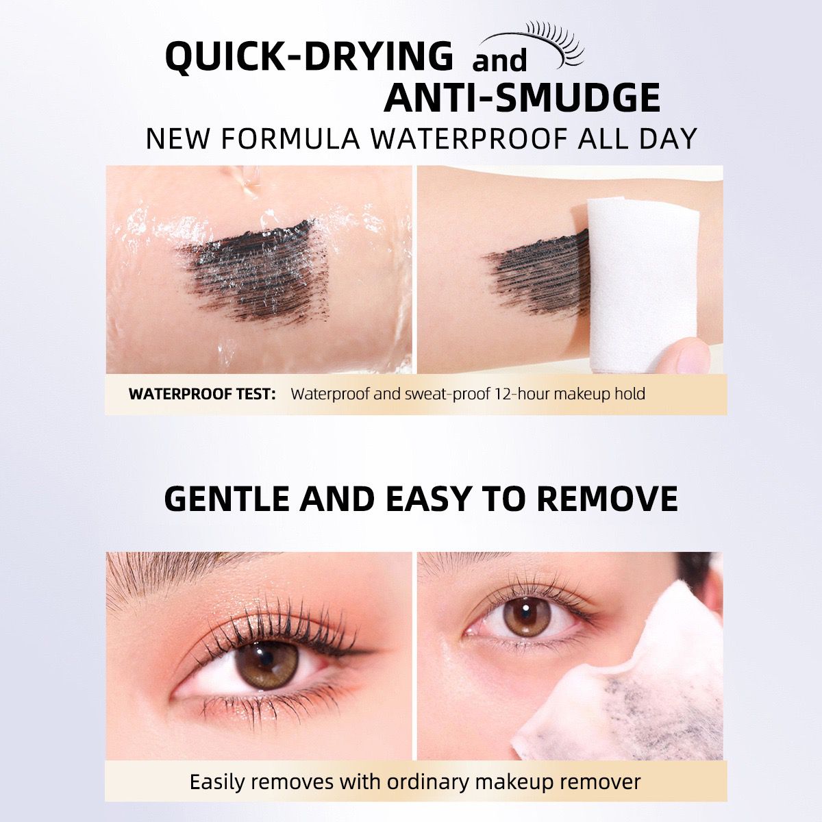BOB Lengthening & Lush Mascara – Volumizing, Curling & Long-Lasting Smudge-Proof Formula for Defined, Fuller Lashes