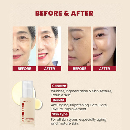 K-Secret Seoul 1988 Retinol & Black Ginseng Serum 30ml | Anti-Aging, Firming & Brightening Face Serum | Made in Korea JZ Cosmetics