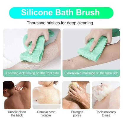 Silicone Body Scrubber Bath Belt – Double-Sided Exfoliating Back Scrubber JZCosmetics.com
