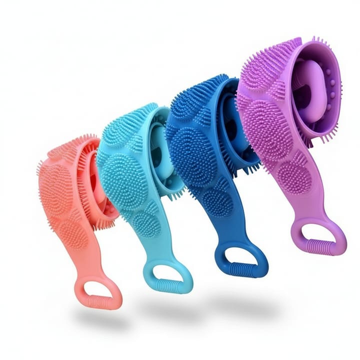 Silicone Body Scrubber Bath Belt – Double-Sided Exfoliating Back Scrubber JZCosmetics.com