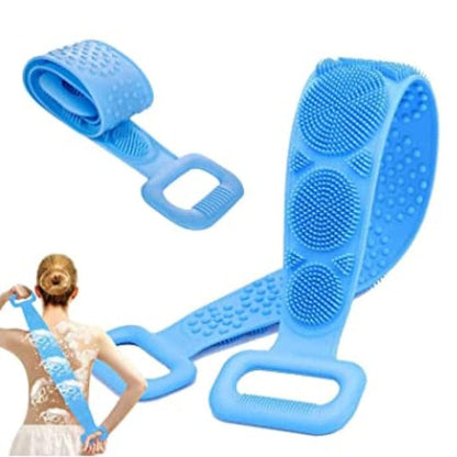 Silicone Body Scrubber Bath Belt – Double-Sided Exfoliating Back Scrubber JZCosmetics.com