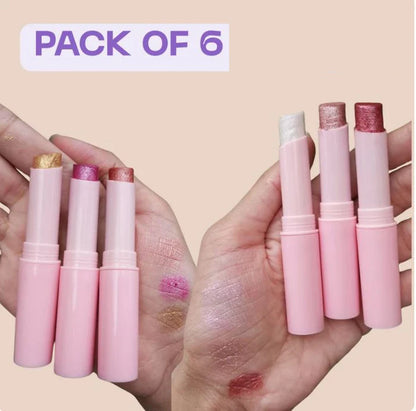 Mocallure Jelly Highlighter & Eyeshadow Sticks 6 Colors Set